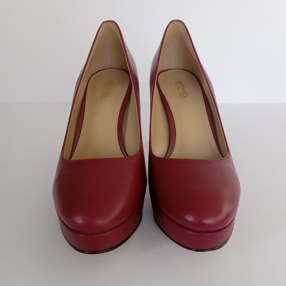 MICHAEL Michael Kors Chantal Rubin Red Leather Platform Pump Womens Size 7M - Picture 5 of 14